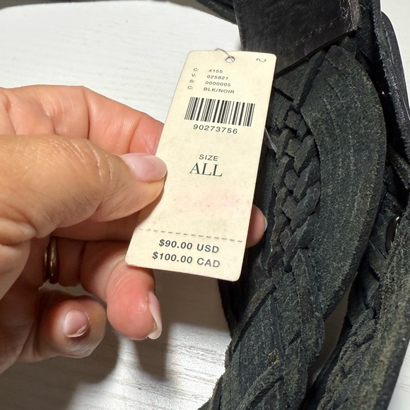 Anthropologie Black and Silver Leather Belt main image 7